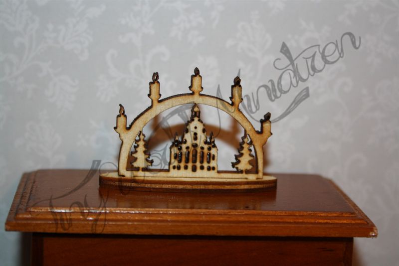 Schwibbogen Kirche, 3 mm Puppenhaus