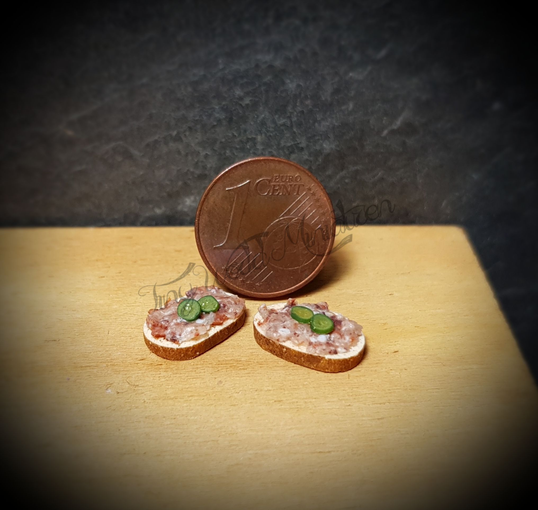 2 Speckfettbemmen Puppenhaus